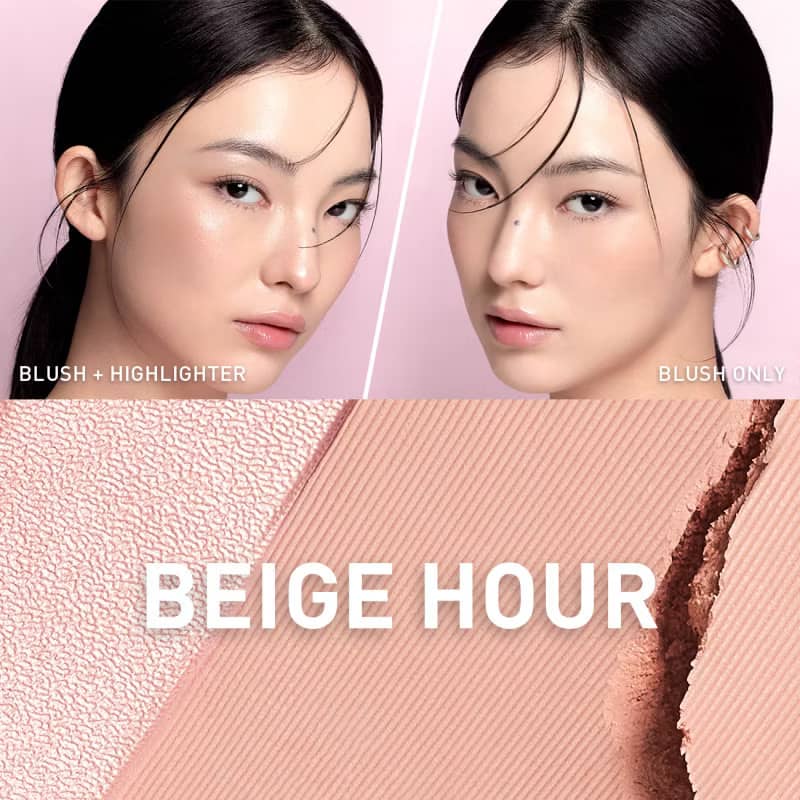 3CE Blushlighter, 2 in 1 matte blush and shimmery highlighter, with sebum-based blush which blurs pores and refines skin