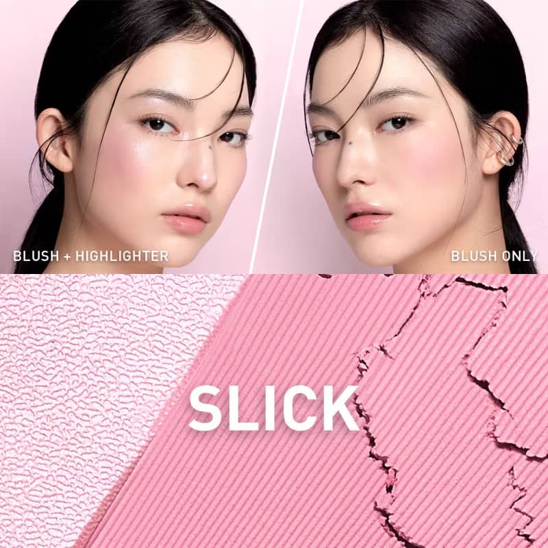 3CE Blushlighter, 2 in 1 matte blush and shimmery highlighter, with sebum-based blush which blurs pores and refines skin