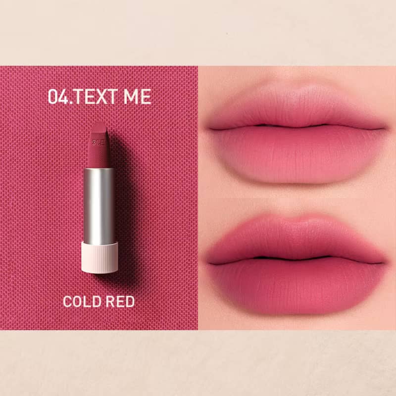 3CE Cashmerehug Lipstick, Ultra-soft matte lipstick, blur lip lines, luxury color and all-day comfort, smooth cashmere