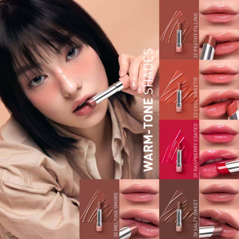 3CE Glazy Lip Glow Korean tinted lip balm gloss luminous hydrating healthy shine moisture coconut oil non-sticky