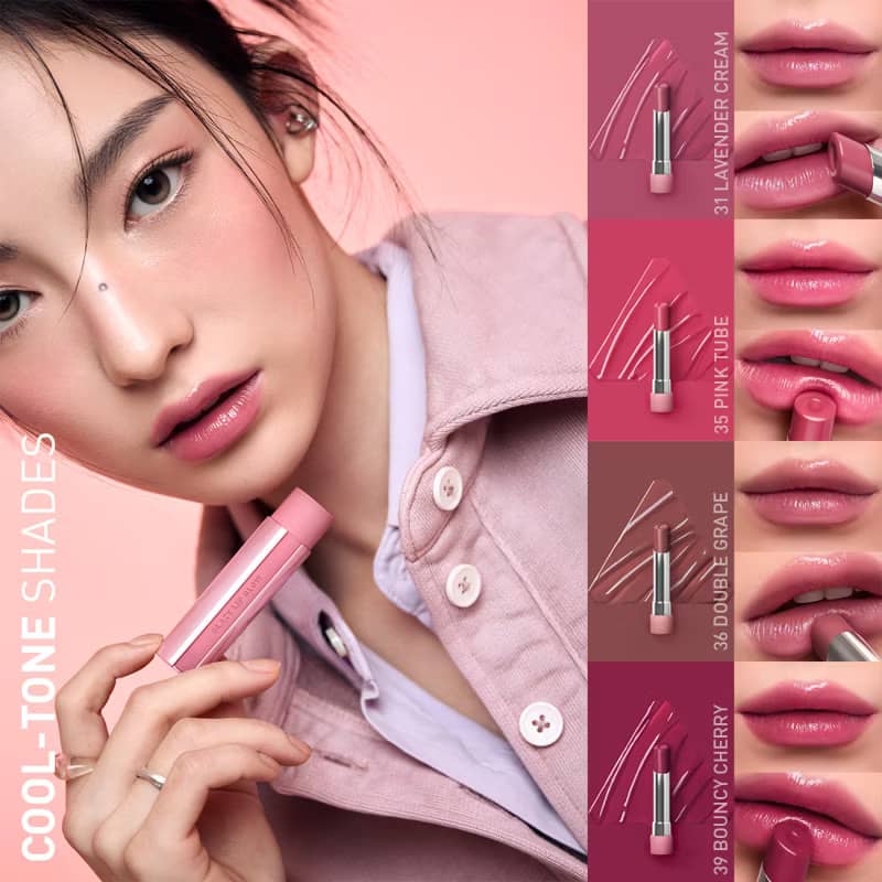 3CE Glazy Lip Glow Korean tinted lip balm gloss luminous hydrating healthy shine moisture coconut oil non-sticky
