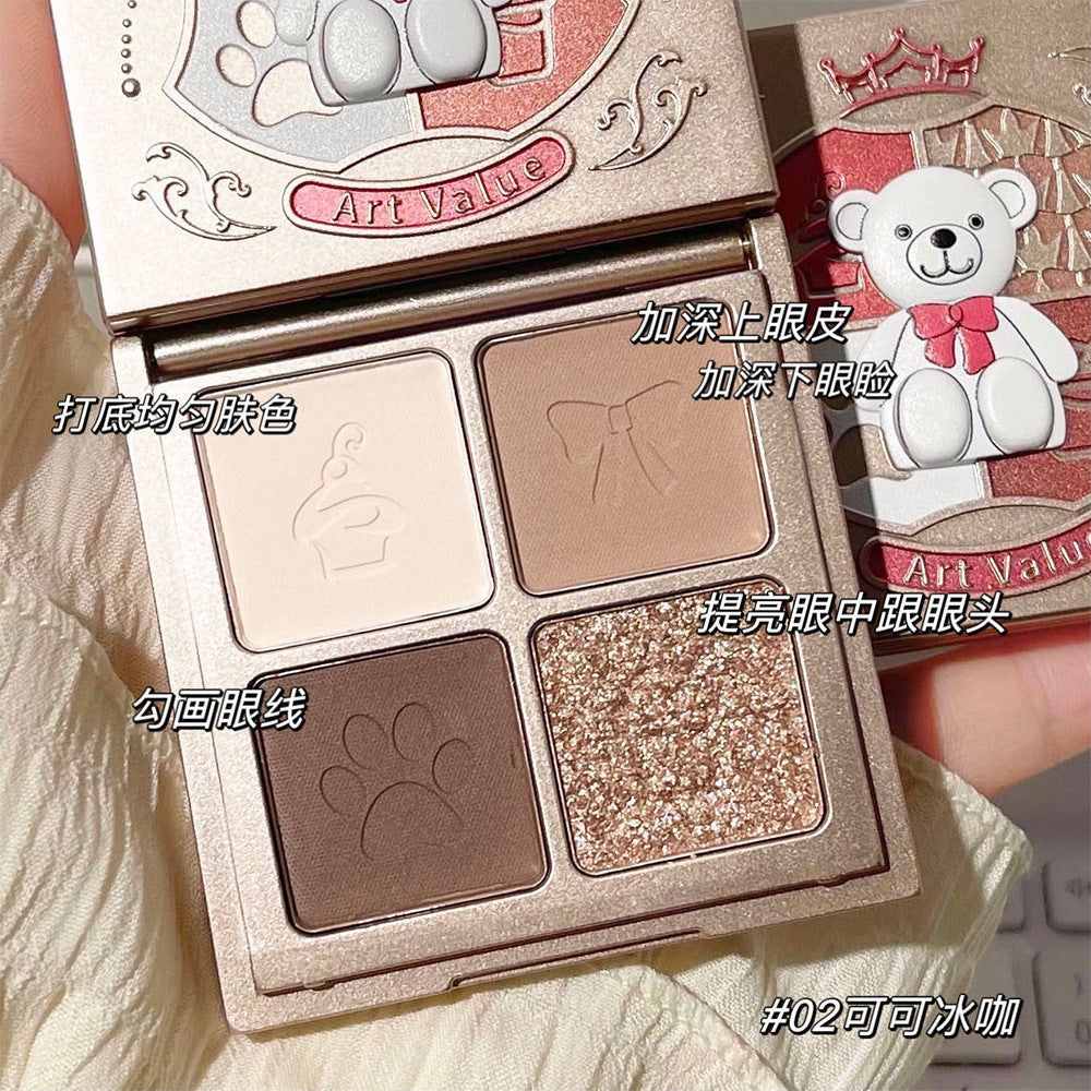 ART VALUE 4-Color Eyeshadow Palette – Matte & Shimmer