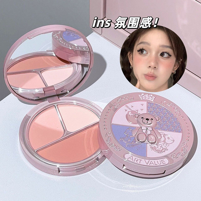 ART VALUE 3-in-1 Blush, Contour & Highlighter Palette – Multi-Use