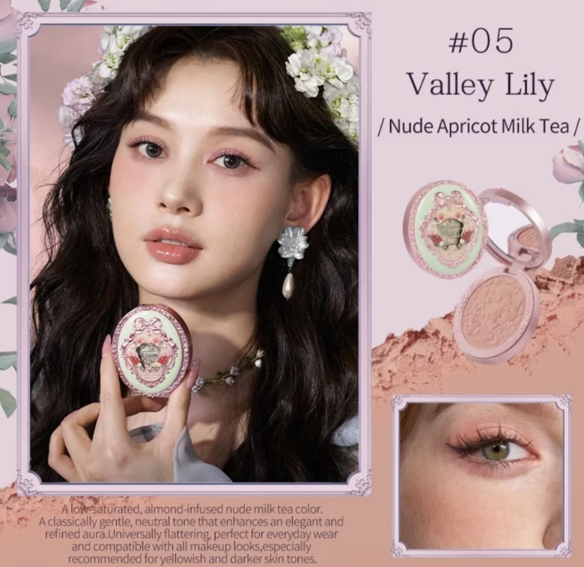Flower Knows Midsummer Fairytales Collection Velvet Embossed Blush 5g