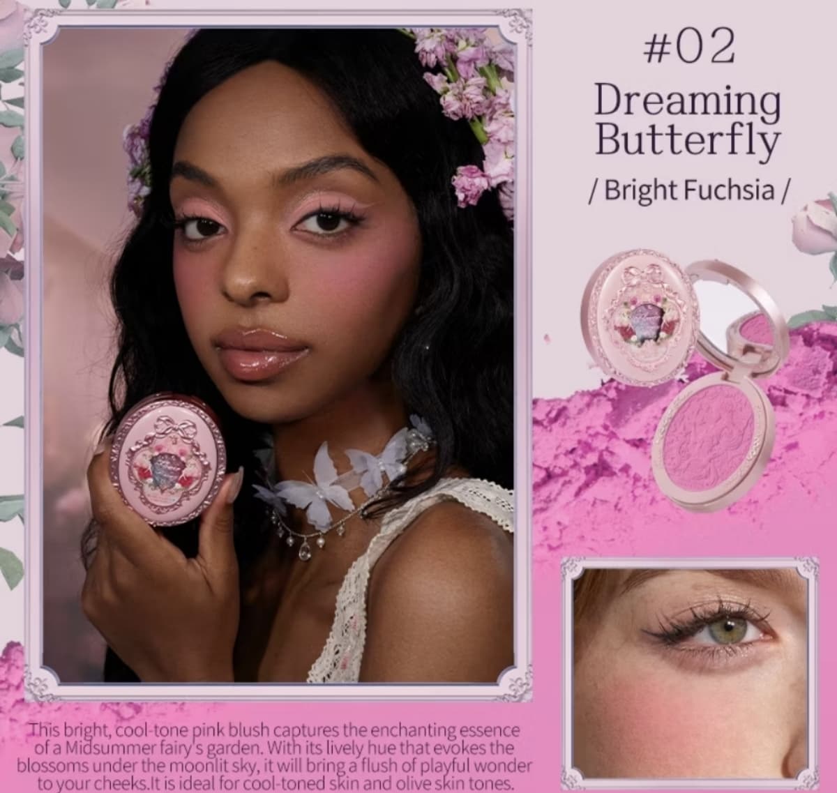 Flower Knows Midsummer Fairytales Collection Velvet Embossed Blush 5g
