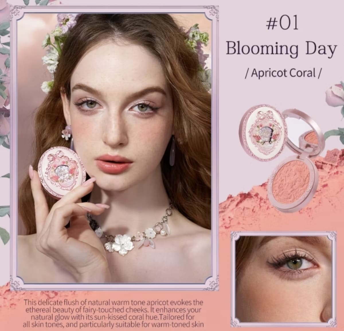 Flower Knows Midsummer Fairytales Collection Velvet Embossed Blush 5g