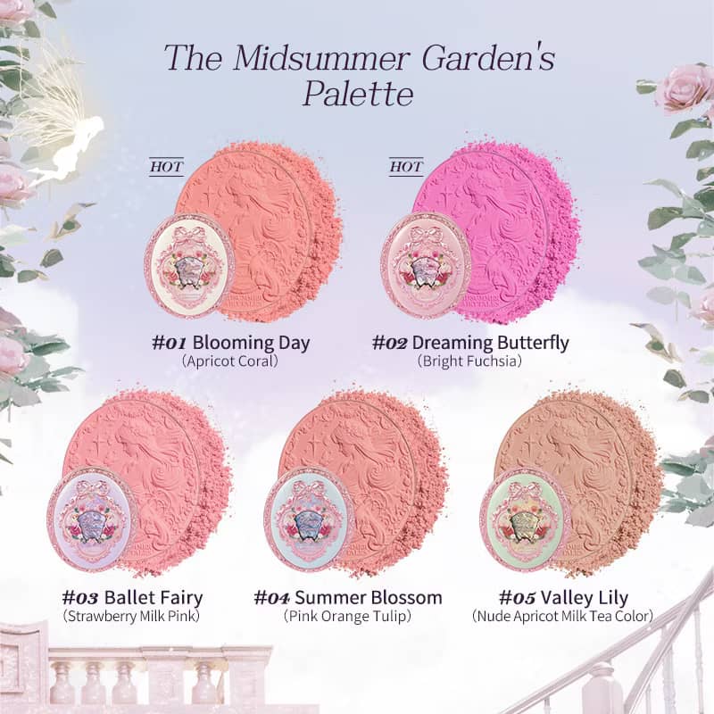 Flower Knows Midsummer Fairytales Collection Velvet Embossed Blush 5g