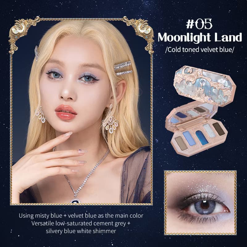 Flower Knows Moonlight Mermaid Series 5-Color Jewelry Eyeshadow Palette 6.3g