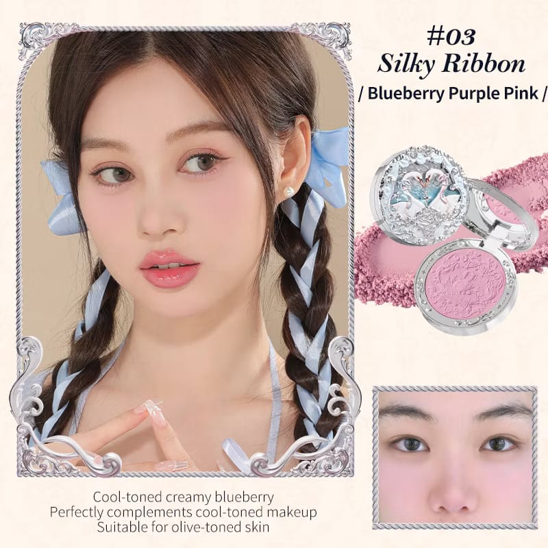 Flower Knows Swan Ballet Series Embossed Soft Blush Powder – 5g
