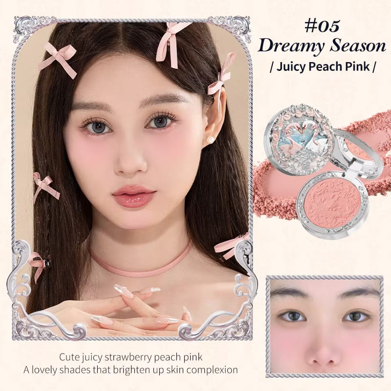Flower Knows Swan Ballet Series Embossed Soft Blush Powder – 5g