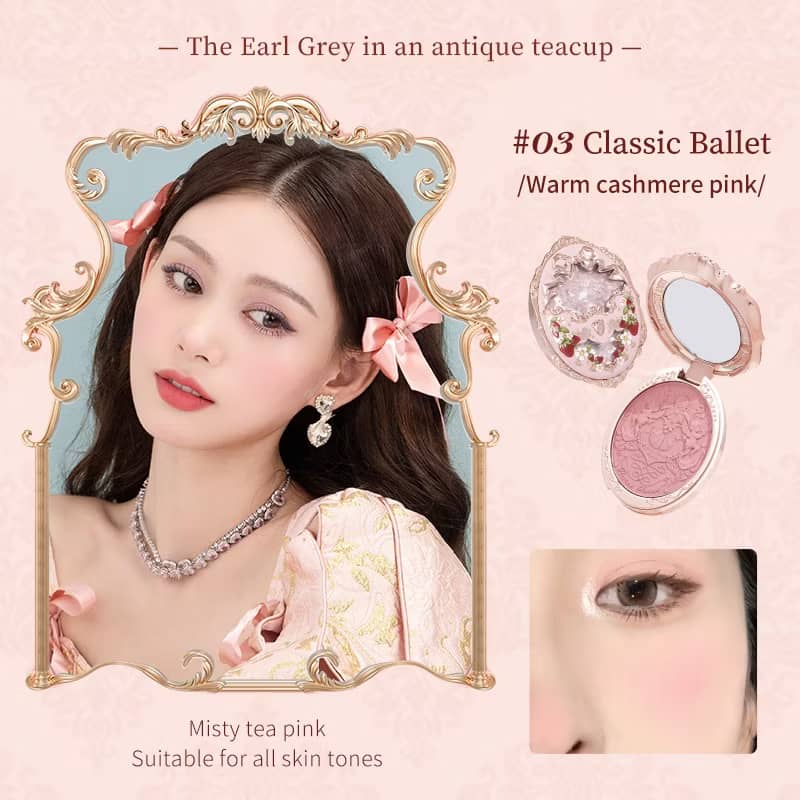 Flower Knows Strawberry Rococo Series Blush | Single Shade 5g | Long-Lasting Soft Matte Finish