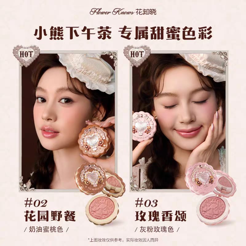 Flower Knows Sweet Bear Satin Blush with Embossed Design