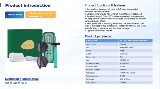 B500 Non-Ice Point Laser Hair Removal Device - Home Use IPL Hair Remover for Women (Full Body & Underarms)