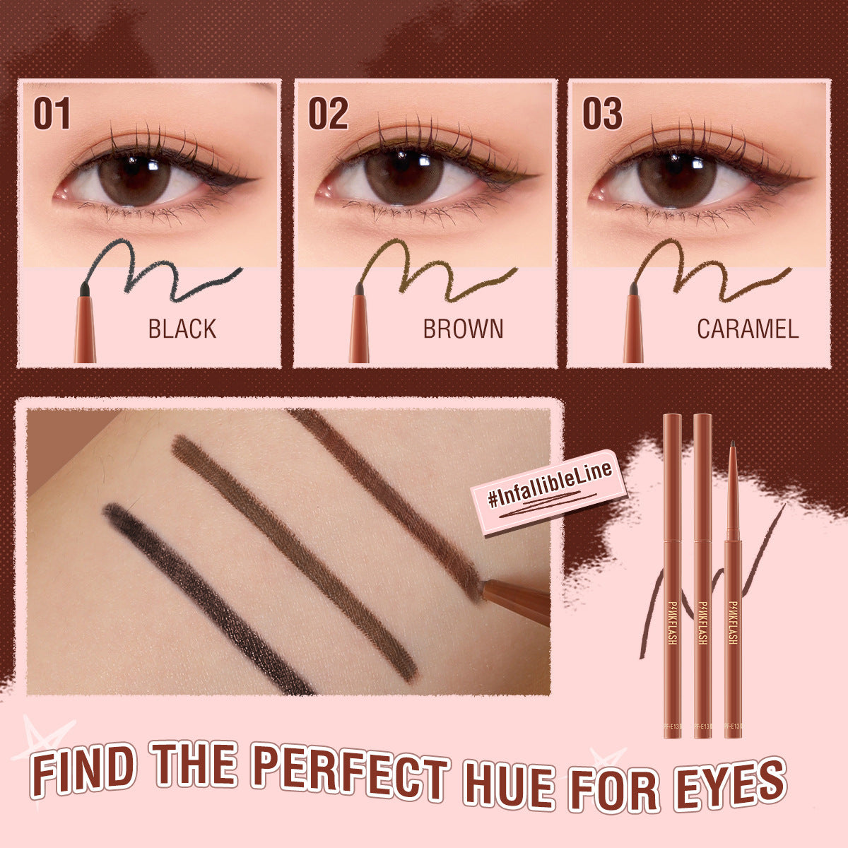 PINKFLASH Long-Lasting Waterproof Eyeliner Pencil