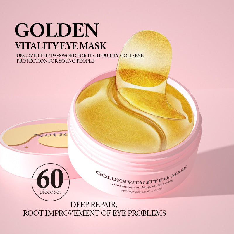 NOUELV 24K Gold Collagen Gel Eye Mask with Caffeine