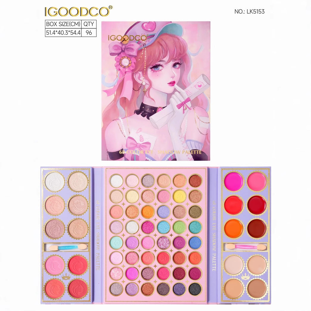 IGOODCO 68-Color Cartoon Matte Eyeshadow Palette