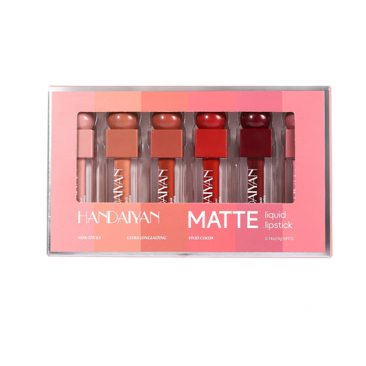 HANDAIYAN 6-Piece Cross-Border Matte Liquid Lipstick Set