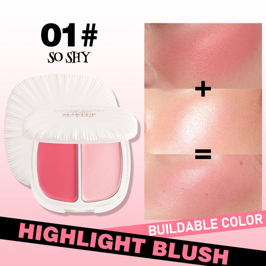 HANDAIYAN 2-in-1 Blush & Highlighter Palette