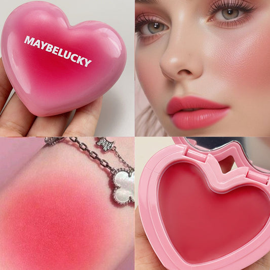 MAYBELUCKY Gradient Heart Lip Mud – 3-in-1 Blush & Eyeshadow (Matte)