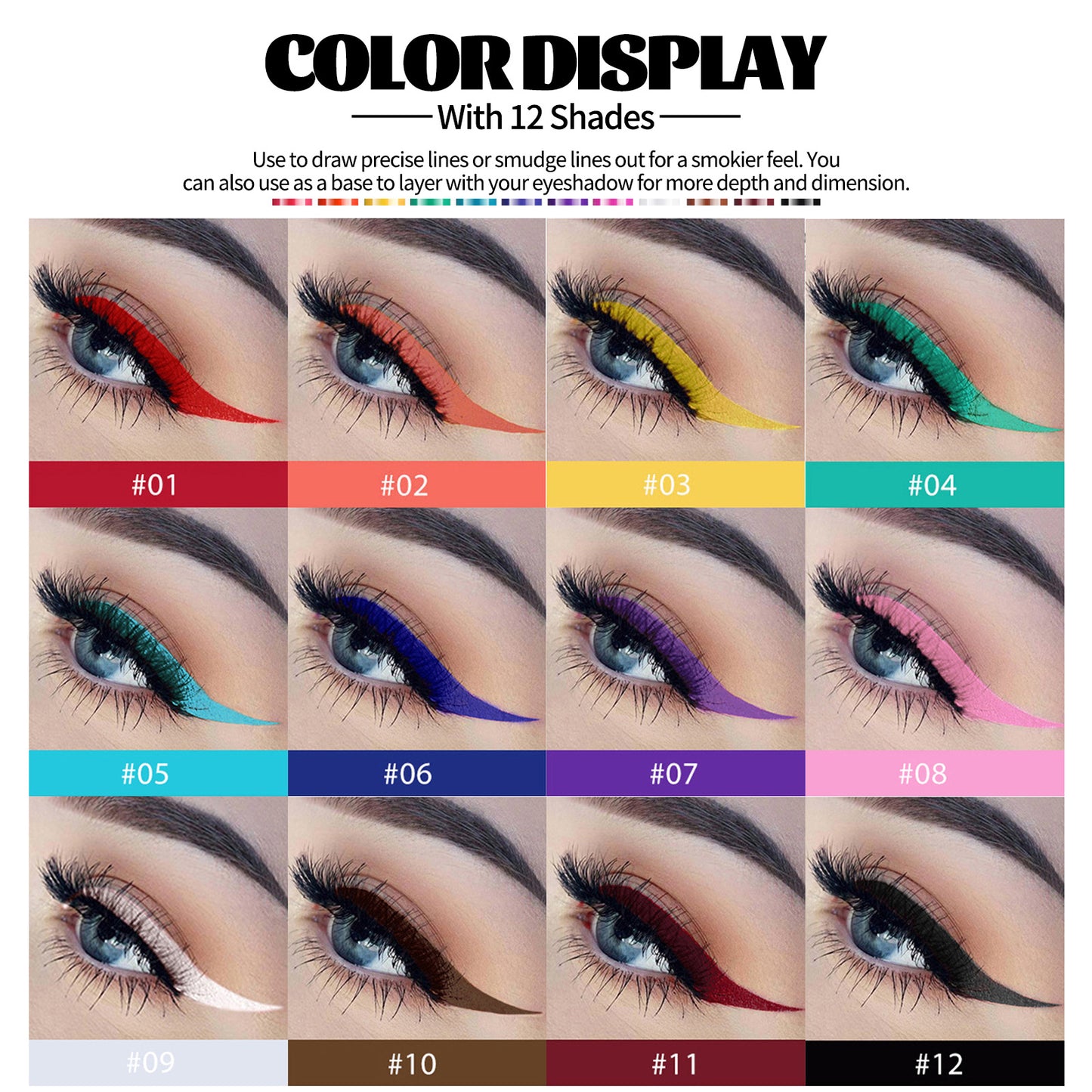 Anglicolor 12-Color Eyeliner Pencil Set