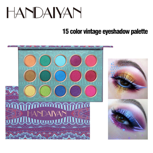 HANDAIYAN 15-Color Eyeshadow Palette with Mirror