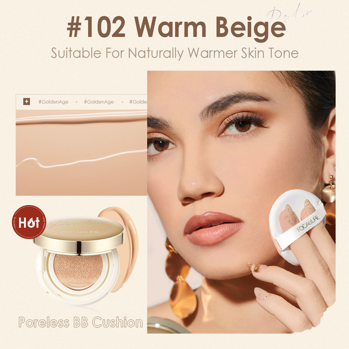 FOCALLURE Lightweight Matte BB Cushion