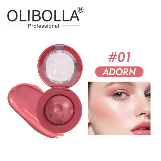 OLIBOLLA Moon-Shaped Velvet Glow Blush & Lip Mud 2-in-1