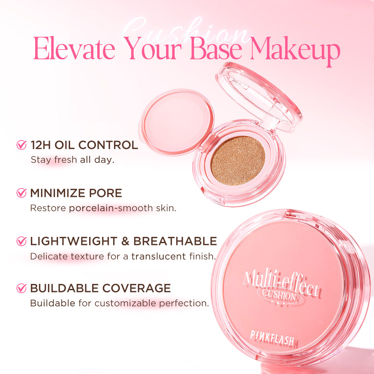 PINKFLASH Nude Feel Multi-Coverage Cushion Concealer