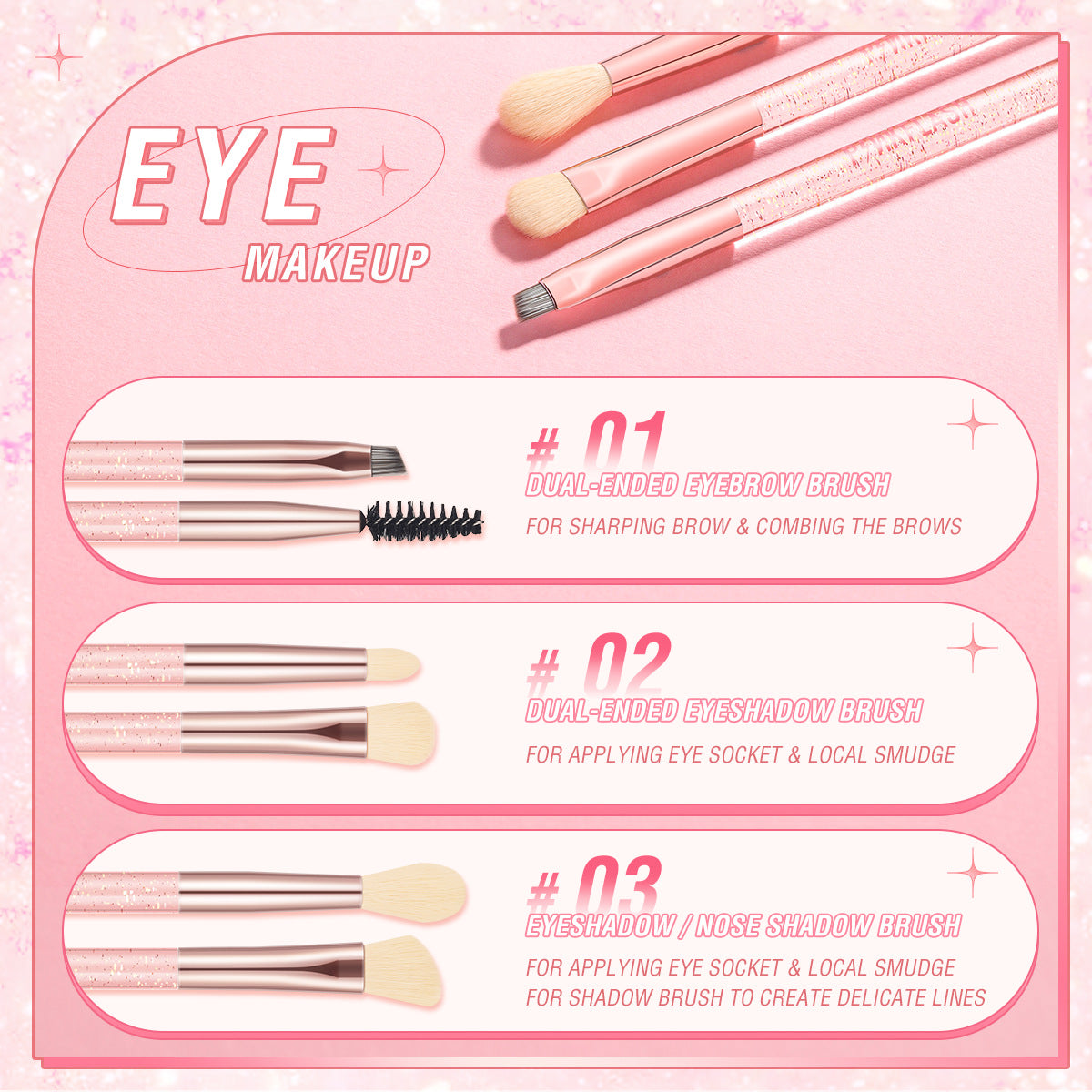 PINKFLASH Pink Set Makeup Brushes