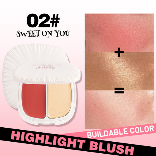 HANDAIYAN 2-in-1 Blush & Highlighter Palette