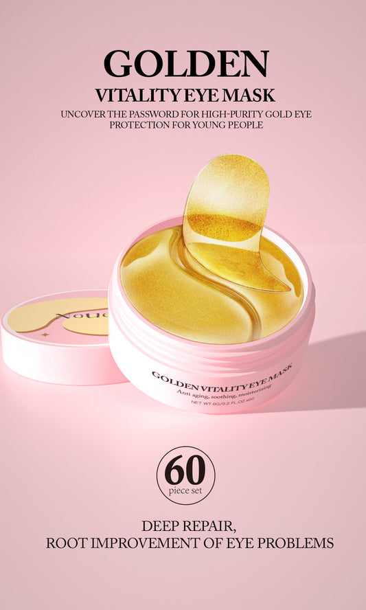 NOUELV 24K Gold Collagen Gel Eye Mask with Caffeine