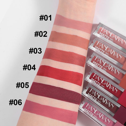 HANDAIYAN 6-Piece Cross-Border Matte Liquid Lipstick Set