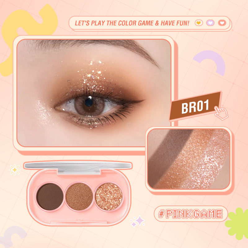 PINKFLASH 3-Color Girly Eyeshadow Palette