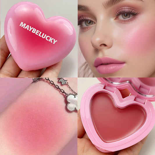 MAYBELUCKY Gradient Heart Lip Mud – 3-in-1 Blush & Eyeshadow (Matte)