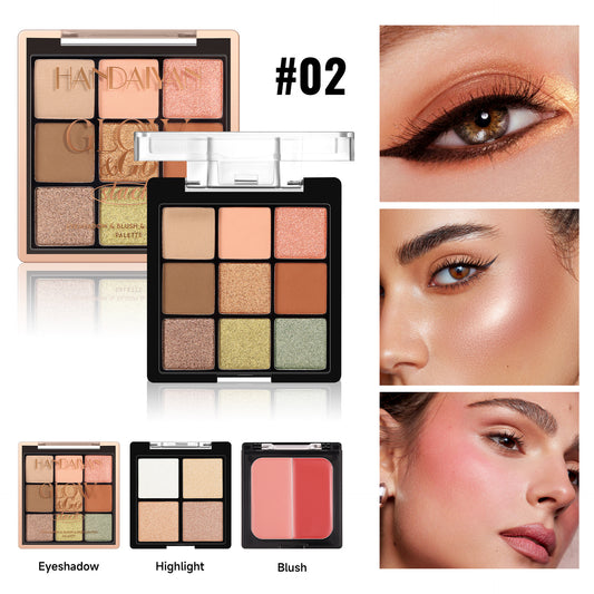 HANDAIYAN 3-in-1 Eyeshadow, Blush & Highlighter Palette