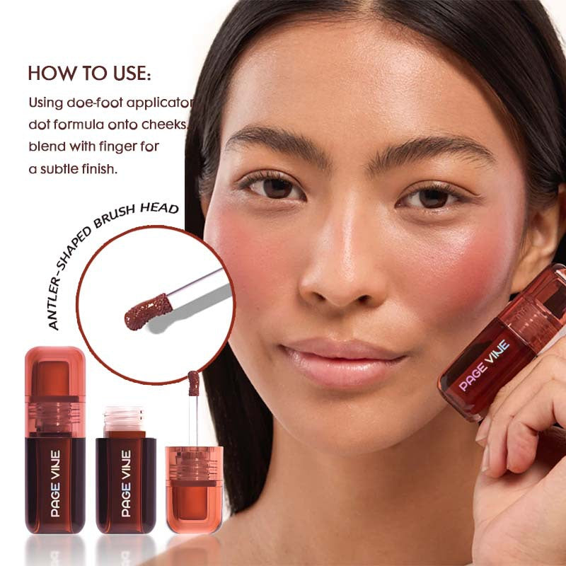 PAGE VINE Flush & Glow All-in-One Liquid Blush Highlighter & Lip Tint