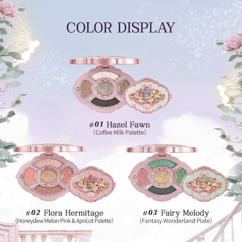 Flower Knows Midsummer Fairytales Collection Embossed Five-Color Eyeshadow Palette 6.5g
