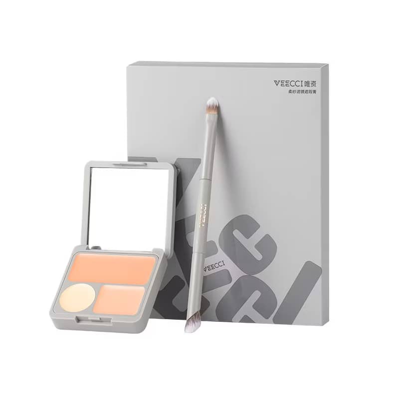 VEECCI Liquid Foundation Concealer Palette Cover All Perfect Long Lasting with Brush