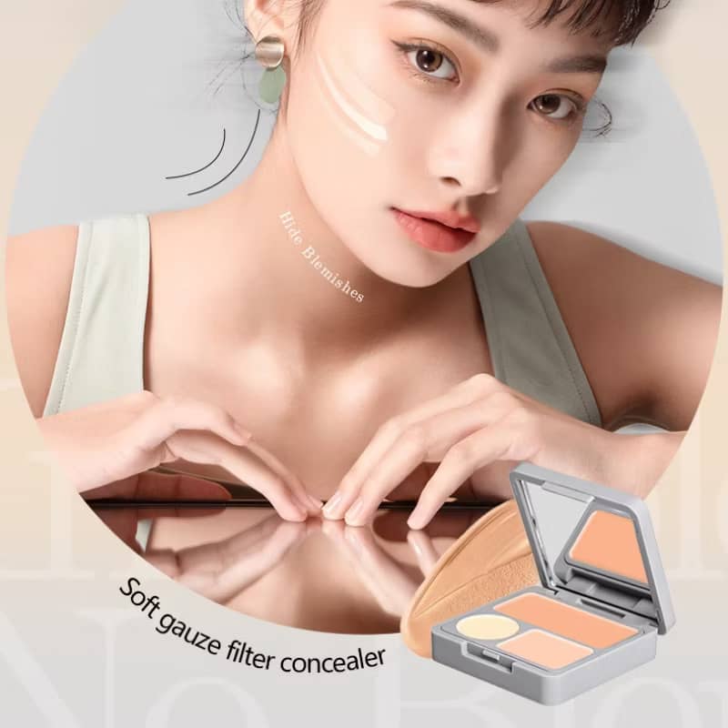 VEECCI Liquid Foundation Concealer Palette Cover All Perfect Long Lasting with Brush