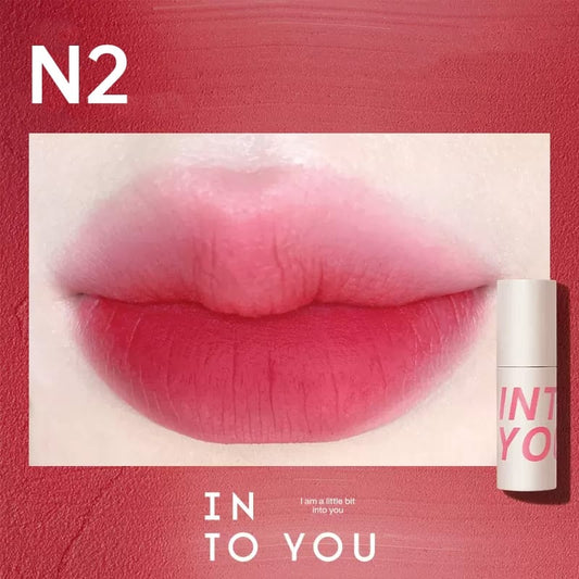 INTO YOU Air Lip Mud Thin Matte Soft Mist Velvet Lip Mud Lipstick Enhances Whiteness Non-stick Lip and Cheek Dual-use Lip Mud