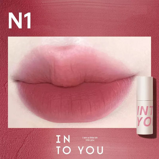INTO YOU Air Lip Mud Thin Matte Soft Mist Velvet Lip Mud Lipstick Enhances Whiteness Non-stick Lip and Cheek Dual-use Lip Mud