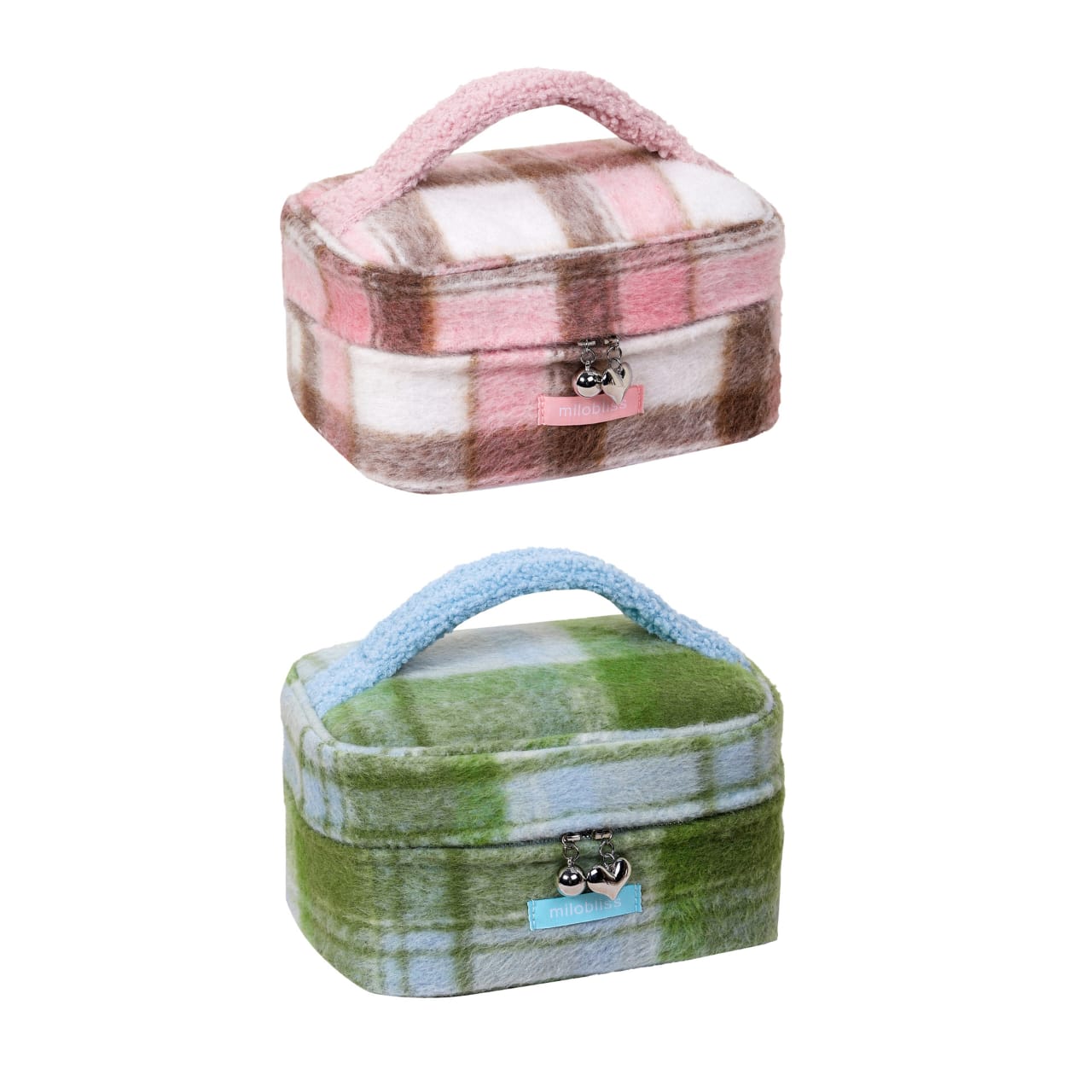Plaid Faux Sherpa Cosmetic Bag