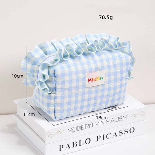 Ruffled Cosmetic Bag – Sweet & Minimalist Style