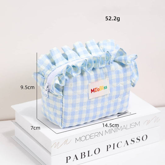 Ruffled Cosmetic Bag – Sweet & Minimalist Style