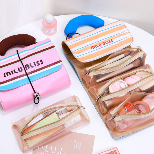 Foldable Cosmetic Storage Bag – Soft & Space-Saving