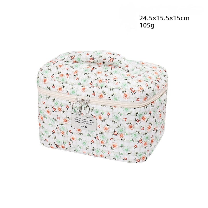 Floral Portable Cotton Makeup Bag