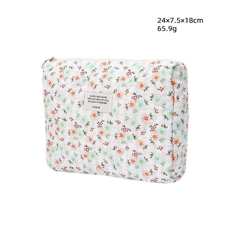 Floral Portable Cotton Makeup Bag