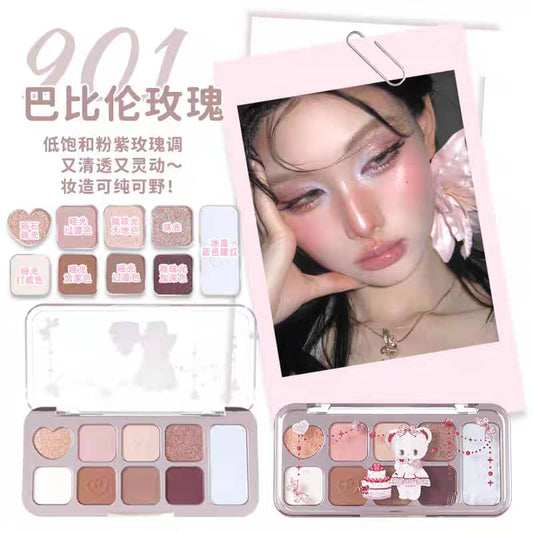JILLLEEN 9-Color Eyeshadow Palette | Matte & Shimmer Multi-Finish Shades