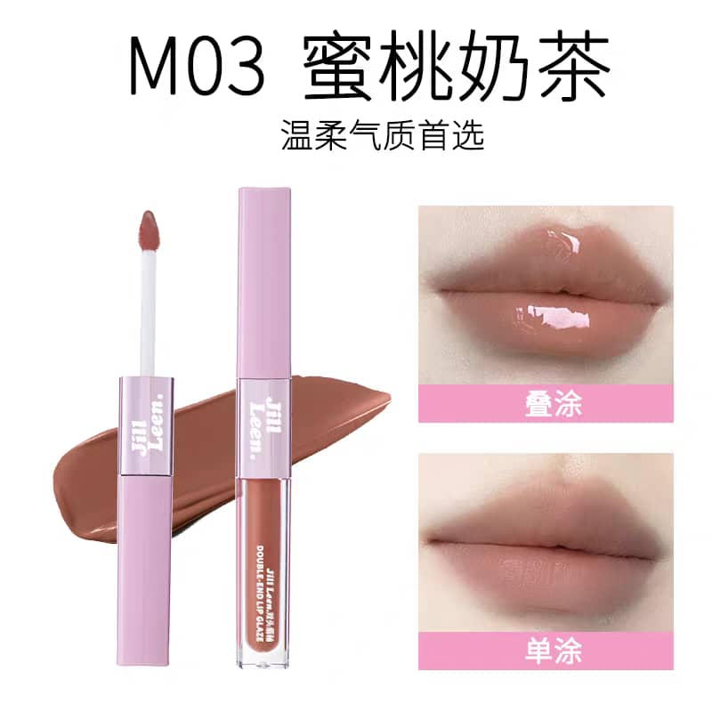 JILLLEEN Dual-Ended Lip Glaze | Matte & Glossy Finish | Long-Lasting, Non-Sticky