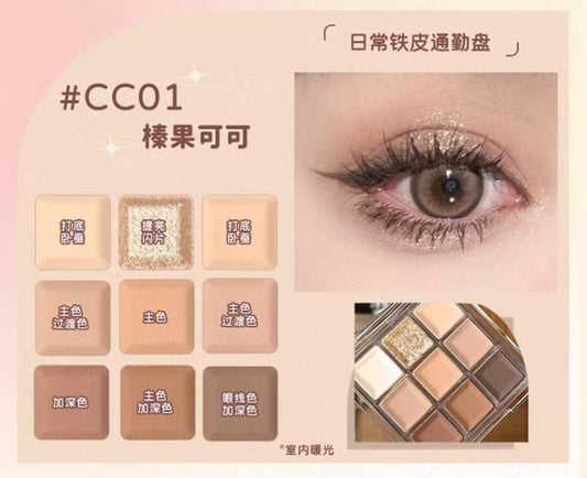 JILLLEEN Chocolate 9-Color Eyeshadow Palette | Earth Tone | Matte & Shimmer